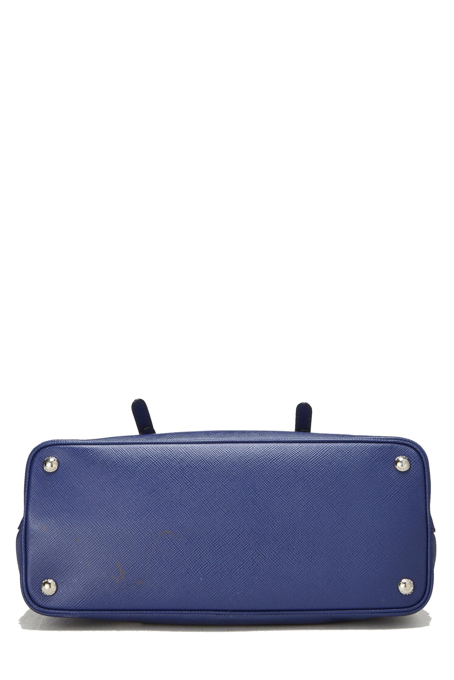 Prada, Blue Saffiano Leather Double Tote Medium, Blue