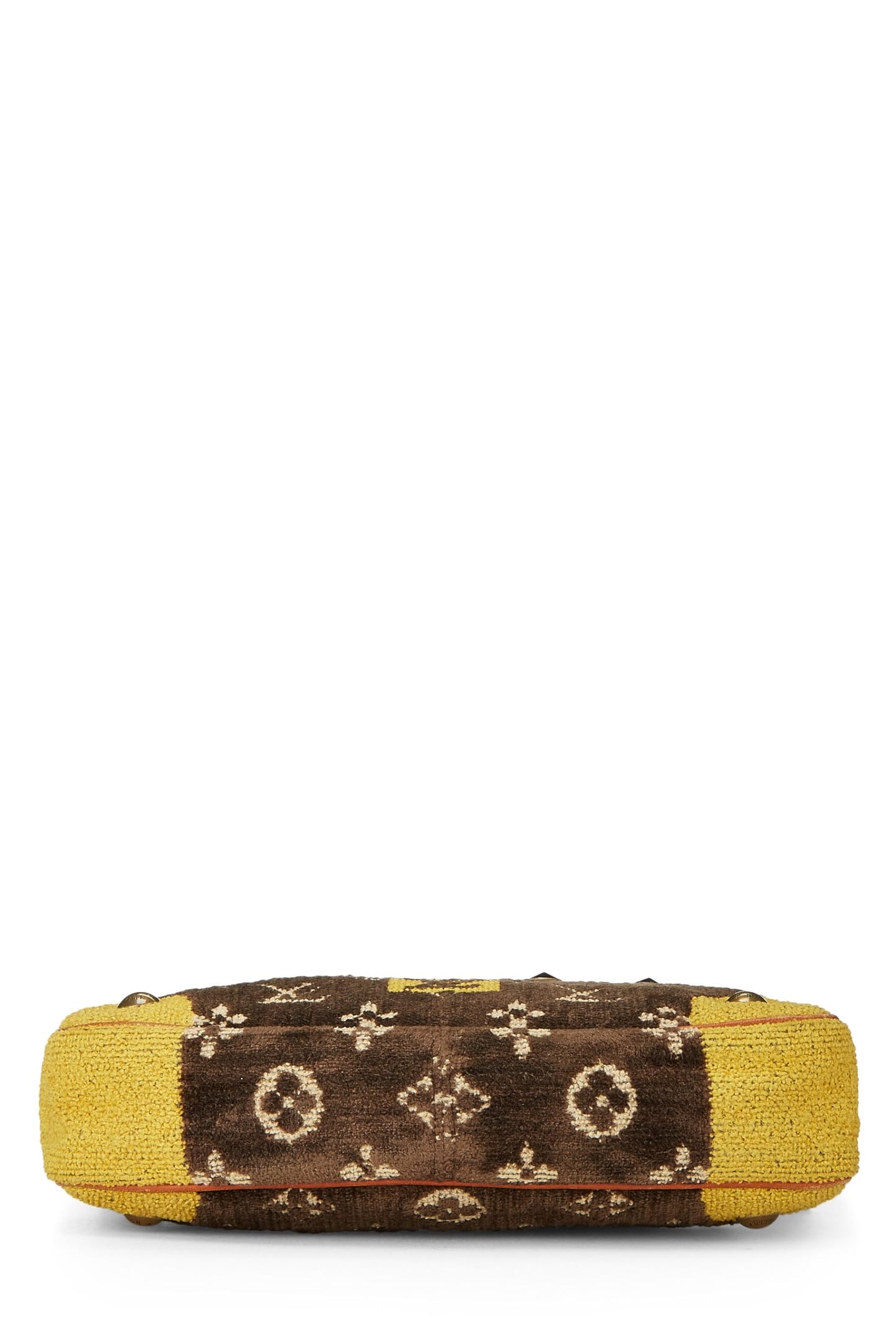 Louis Vuitton, Brown & Yellow Velour Trompe L'oeil Pochette Accessories, Brown
