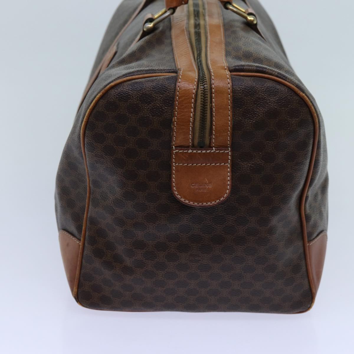 Luxury CELINE Macadam Canvas Boston Bag PVC Brown 72070