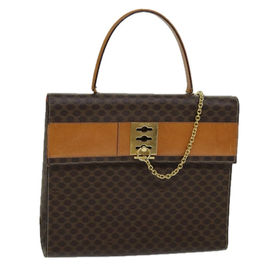 Luxury CELINE Macadam Canvas Hand Bag PVC Brown 72184