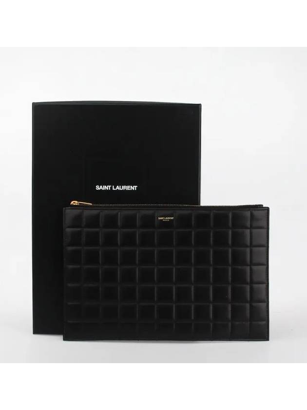 Luxury Saint Laurent Trending 2026 Quilted Leather Card Wallet Black