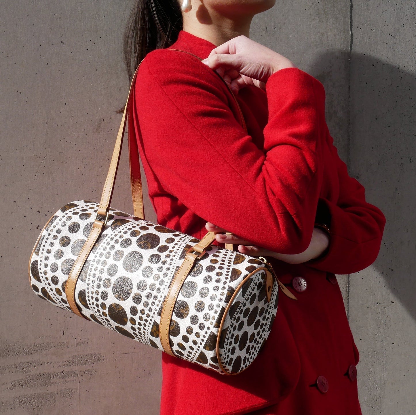 LOUIS VUITTON? x Kma 2012 PAPILLON 30 PUMPKIN DOT Handbag
