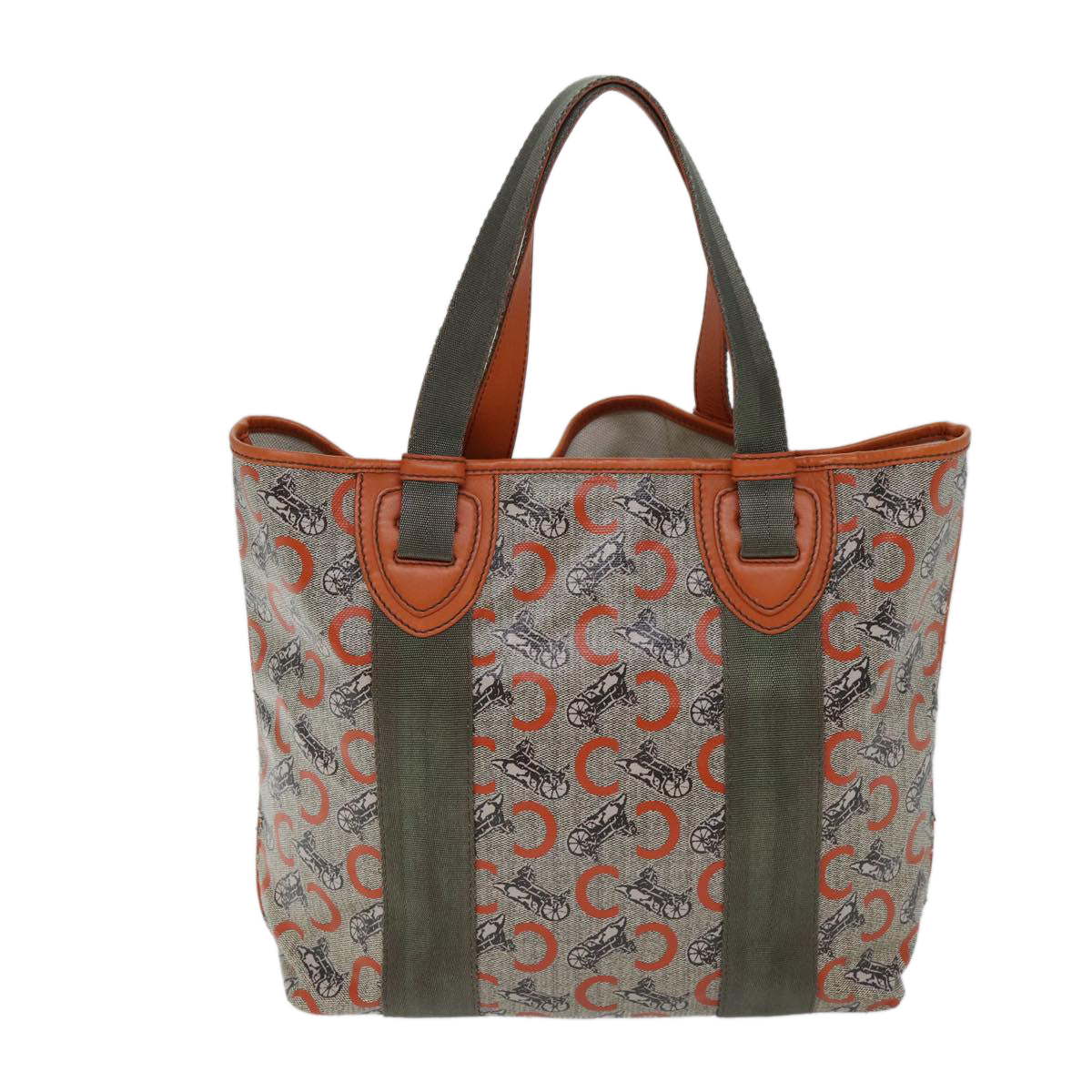 Luxury CELINE C Macadam Canvas Tote Bag Orange 72422