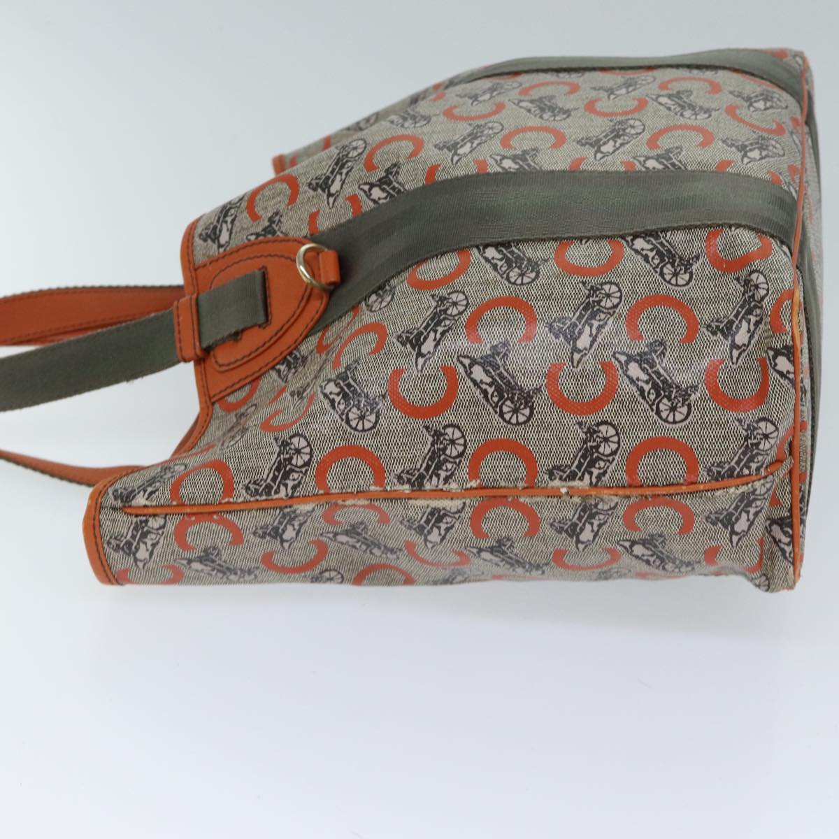 Luxury CELINE C Macadam Canvas Tote Bag Orange 72422