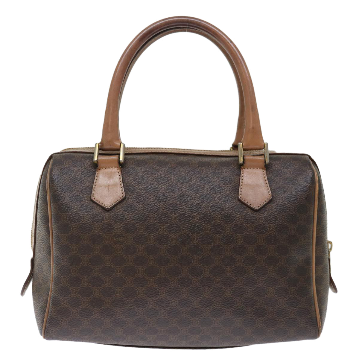 Luxury CELINE Macadam Canvas Hand Bag PVC Brown 72451