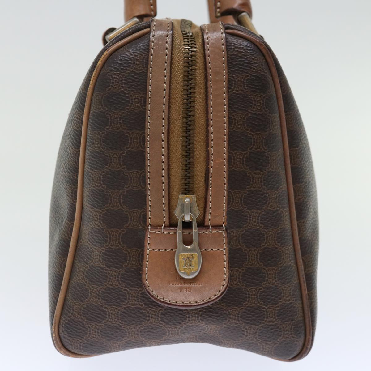 Luxury CELINE Macadam Canvas Hand Bag PVC Brown 72451