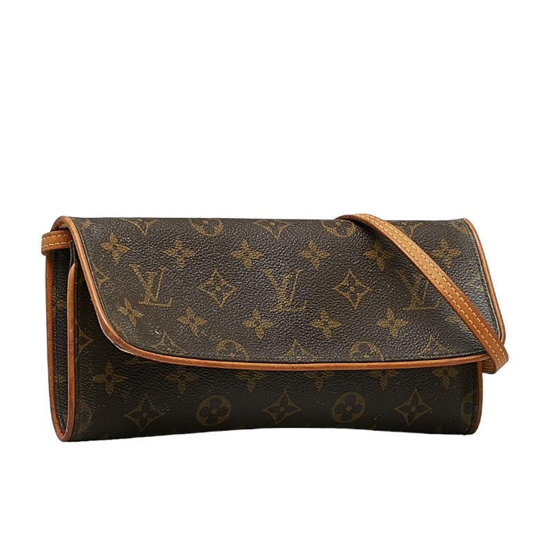 Louis Vuitton Monogram Twin GM Sliding Shoulder Bag Brown PVC Leather Louis Vuitton