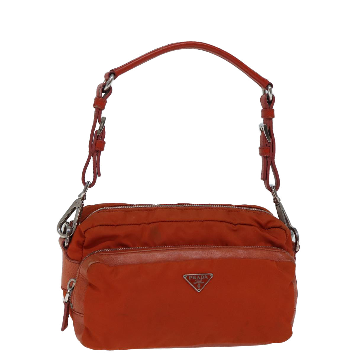 PRADA Shoulder Bag Nylon Orange Auth