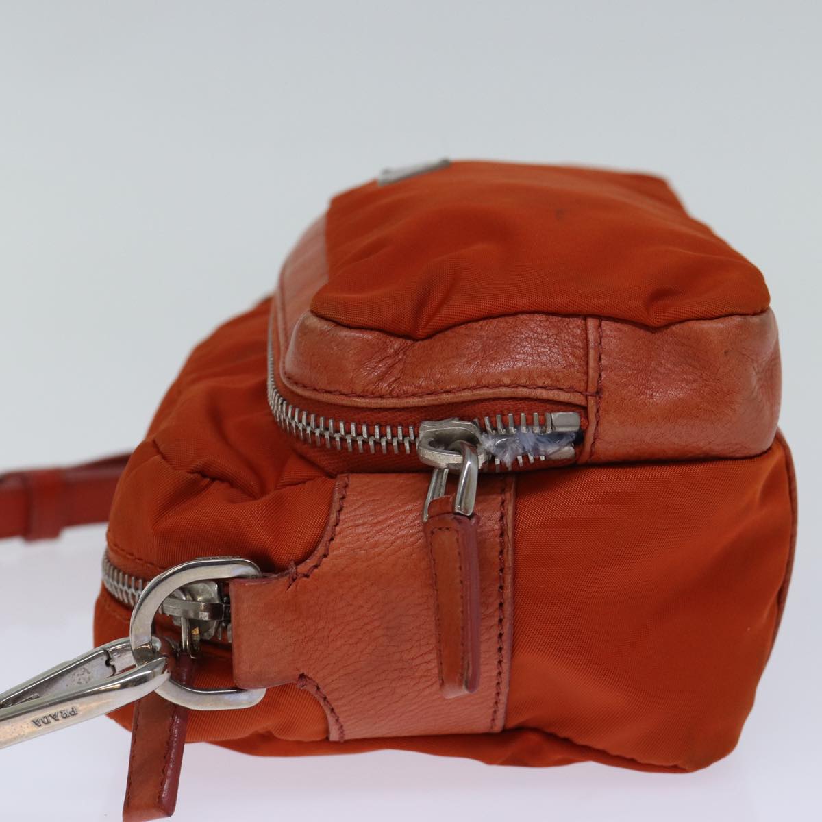 PRADA Shoulder Bag Nylon Orange Auth
