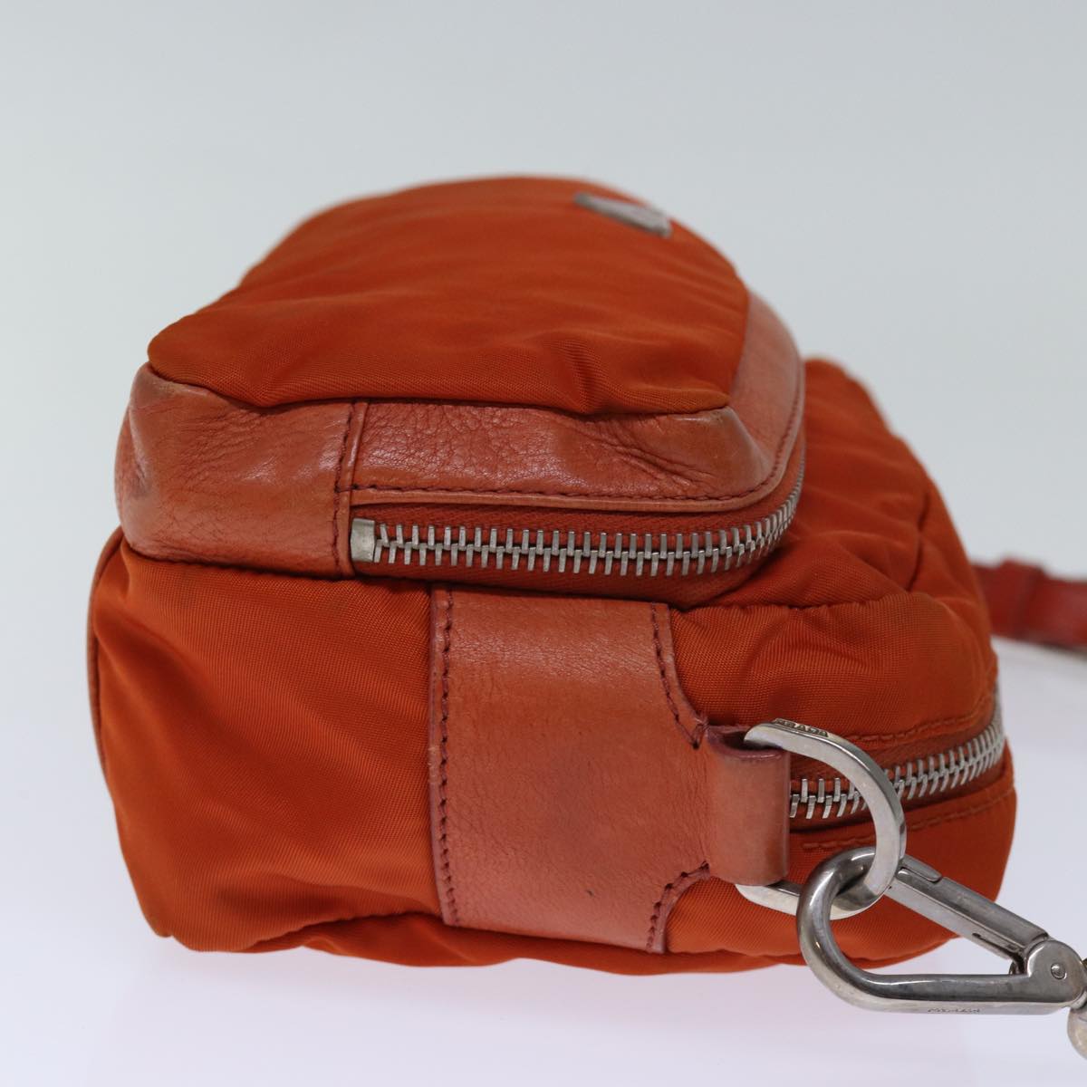 PRADA Shoulder Bag Nylon Orange Auth