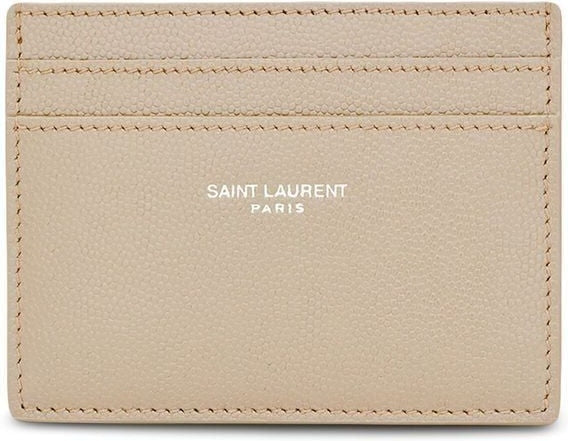 Luxury Saint Laurent Trending 2026 Men's Crocodile Embosed Logo Print Card Holder in Sea Salt | 375946BTY0E9607