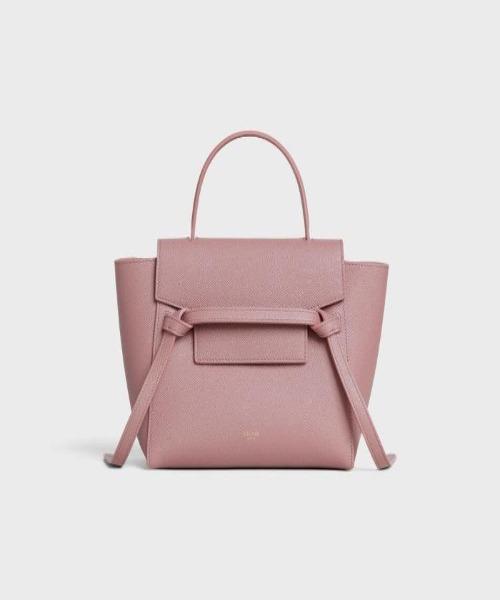 Celine Nano Belt Bag In Grained Calfskin Pink