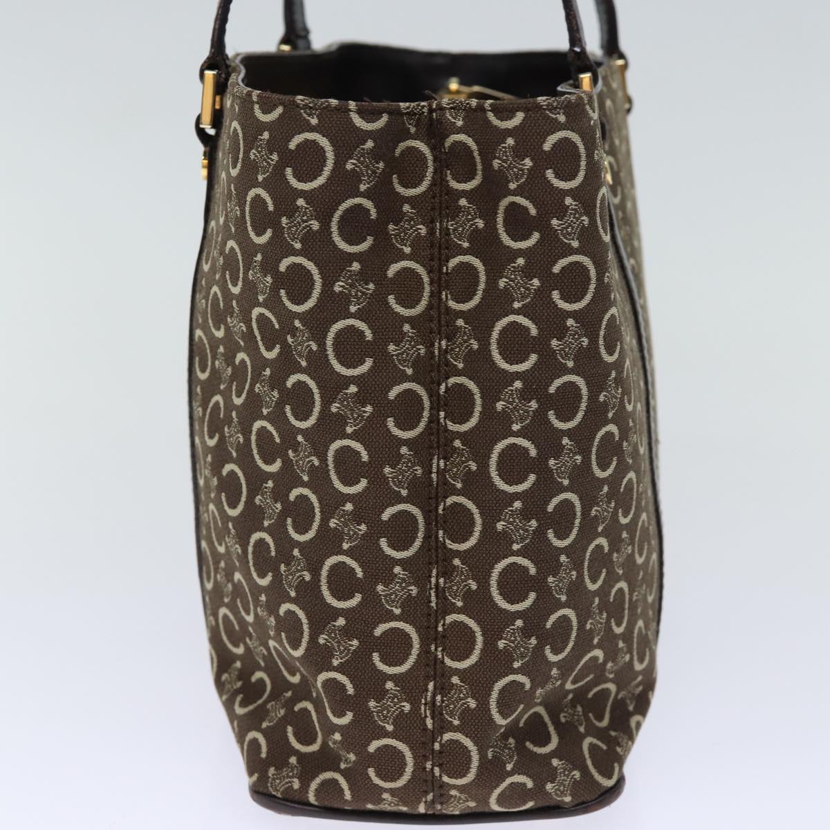 Luxury CELINE C Macadam Canvas Hand Bag Brown 73240