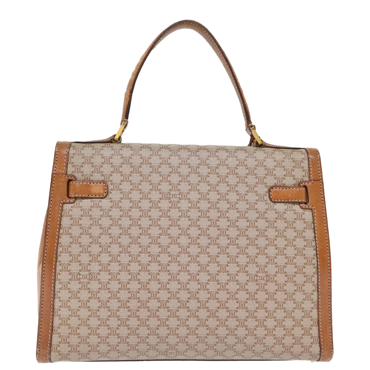 Luxury CELINE Macadam Canvas Hand Bag Beige 73341