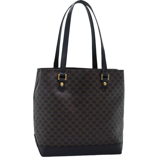 Luxury CELINE Macadam Canvas Hand Bag PVC Black 73589