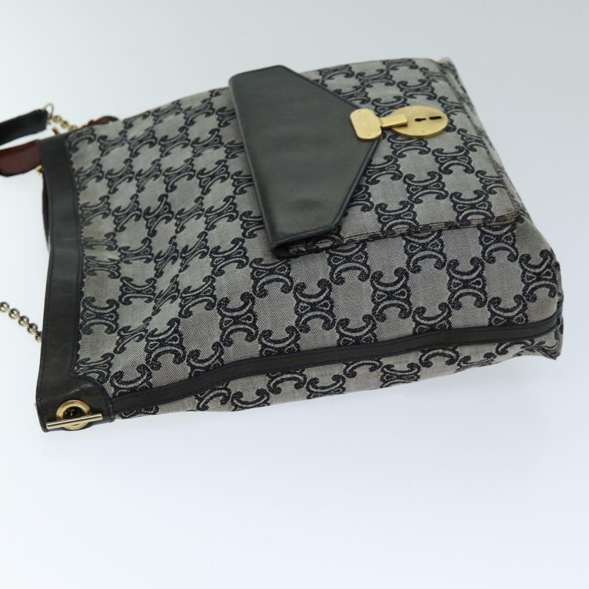 Luxury CELINE Triomphe Canvas Shoulder Bag Gray 73617