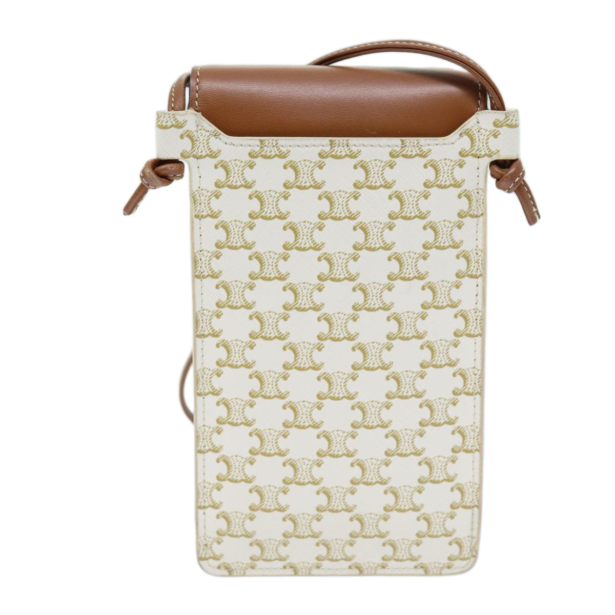 Luxury CELINE Triomphe Shoulder Pouch PVC Leather Whe 73744