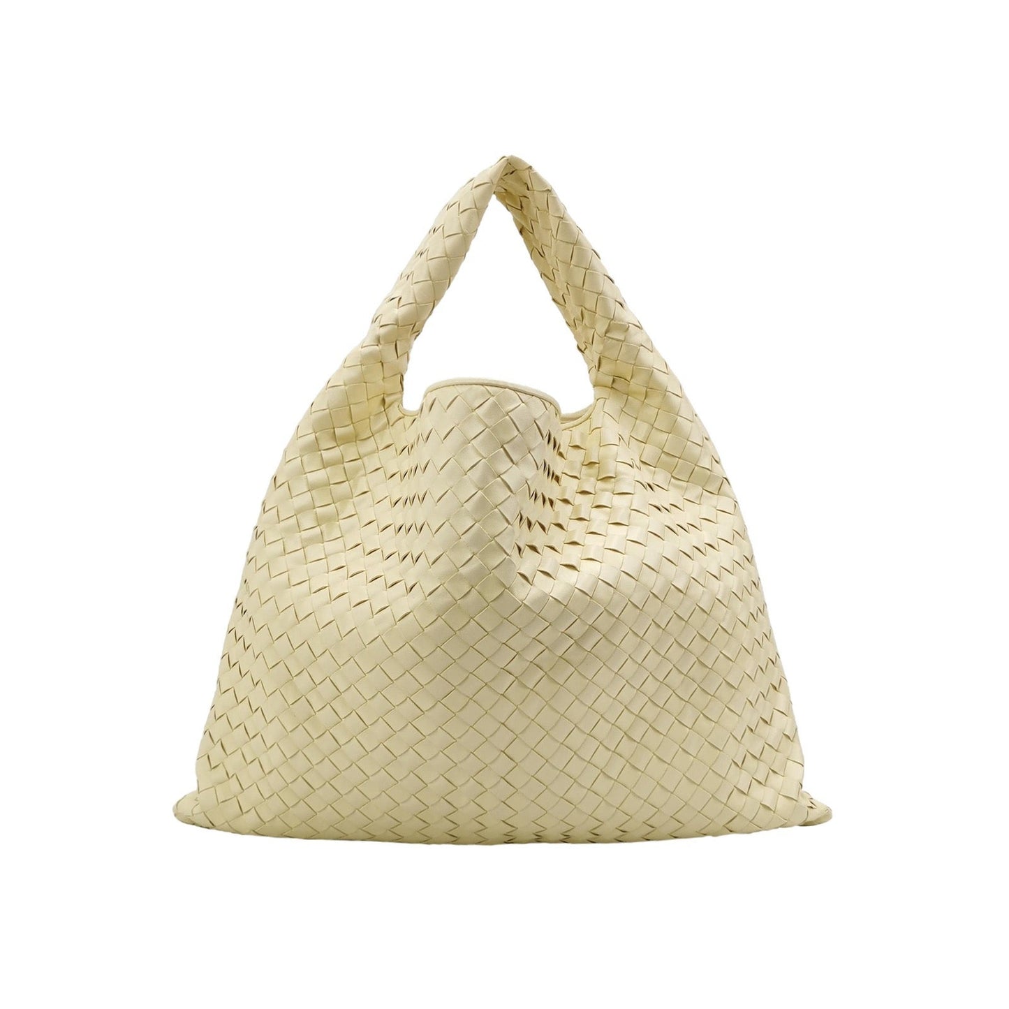 Bottega Veneta Hop Large Leather Pale Cream Yellow Hobo Bag