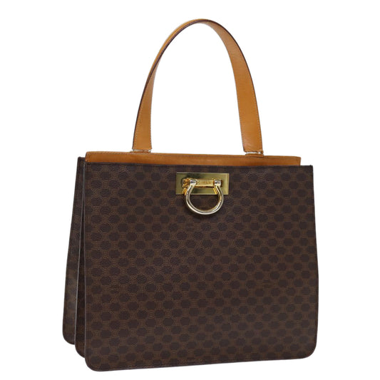 Luxury CELINE Macadam Canvas Hand Bag PVC Brown 73852