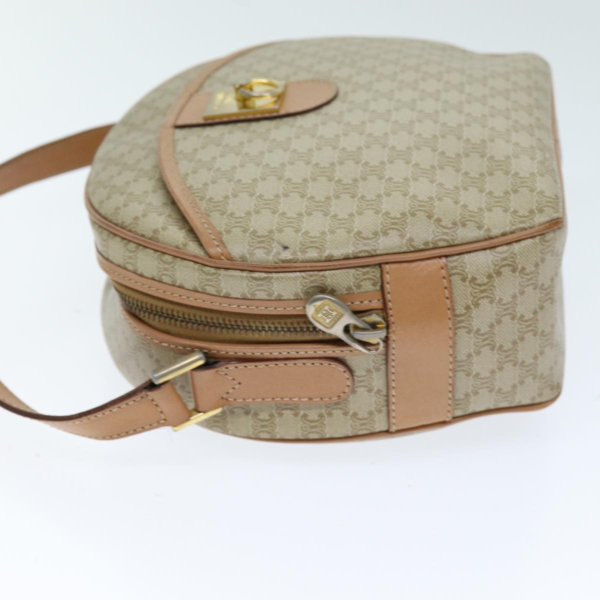 Luxury CELINE Macadam Canvas Shoulder Bag Beige 73944