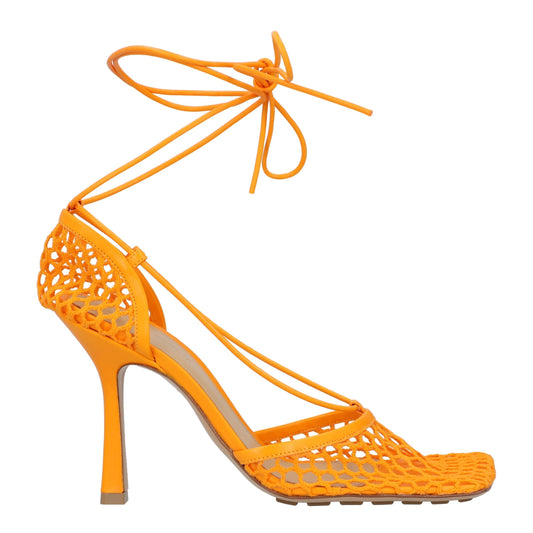 Luxury Bottega Veneta Stretch Lace-Up Sandal orange