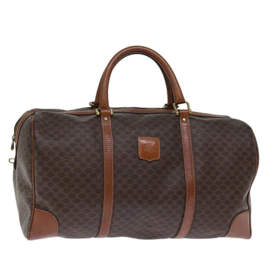 Luxury CELINE Macadam Canvas Boston Bag PVC Brown 74226