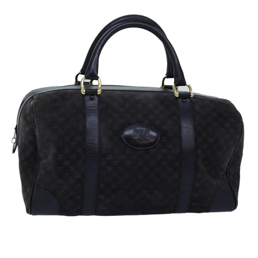 Luxury CELINE Macadam Canvas Boston Bag Black 74547