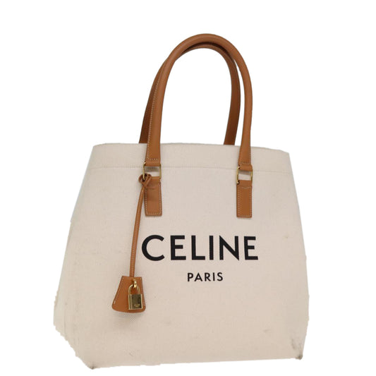 Luxury CELINE Horizontal Cabas Tote Bag Canvas Cream 74667