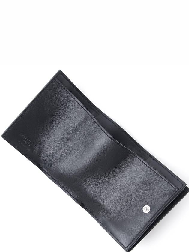 Luxury Saint Laurent Trending 2026 Tiny Peblogo Trifold Half Wallet Black