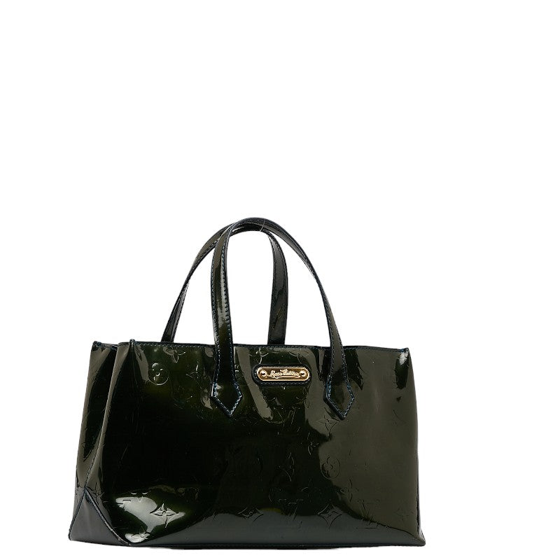 Louis Vuitton Wilshere PM Handbag Monogram Vernis Blue Green Patent Ladies