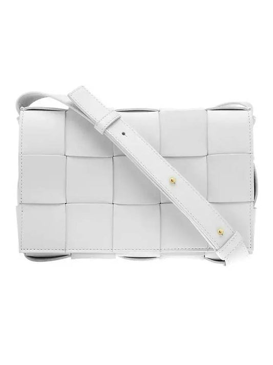 Luxury Bottega Veneta Intrecciato Cassette Cross Bag White