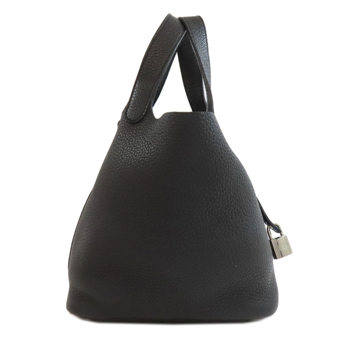 HERMES Handbag Taurillon Clemence black Picotin Lock PM SilverMetal Women