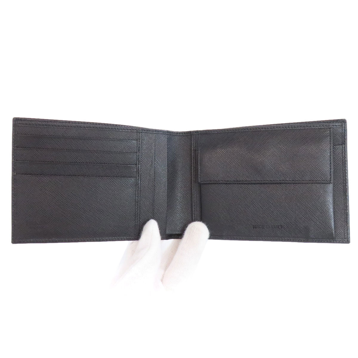 PRADA Bifold Wallet Safiano black logo Women