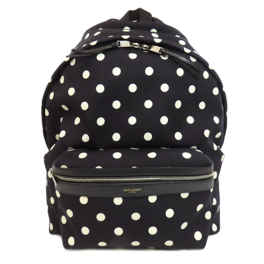 SAINT LAURENT Backpack canvas black Dot Pattern