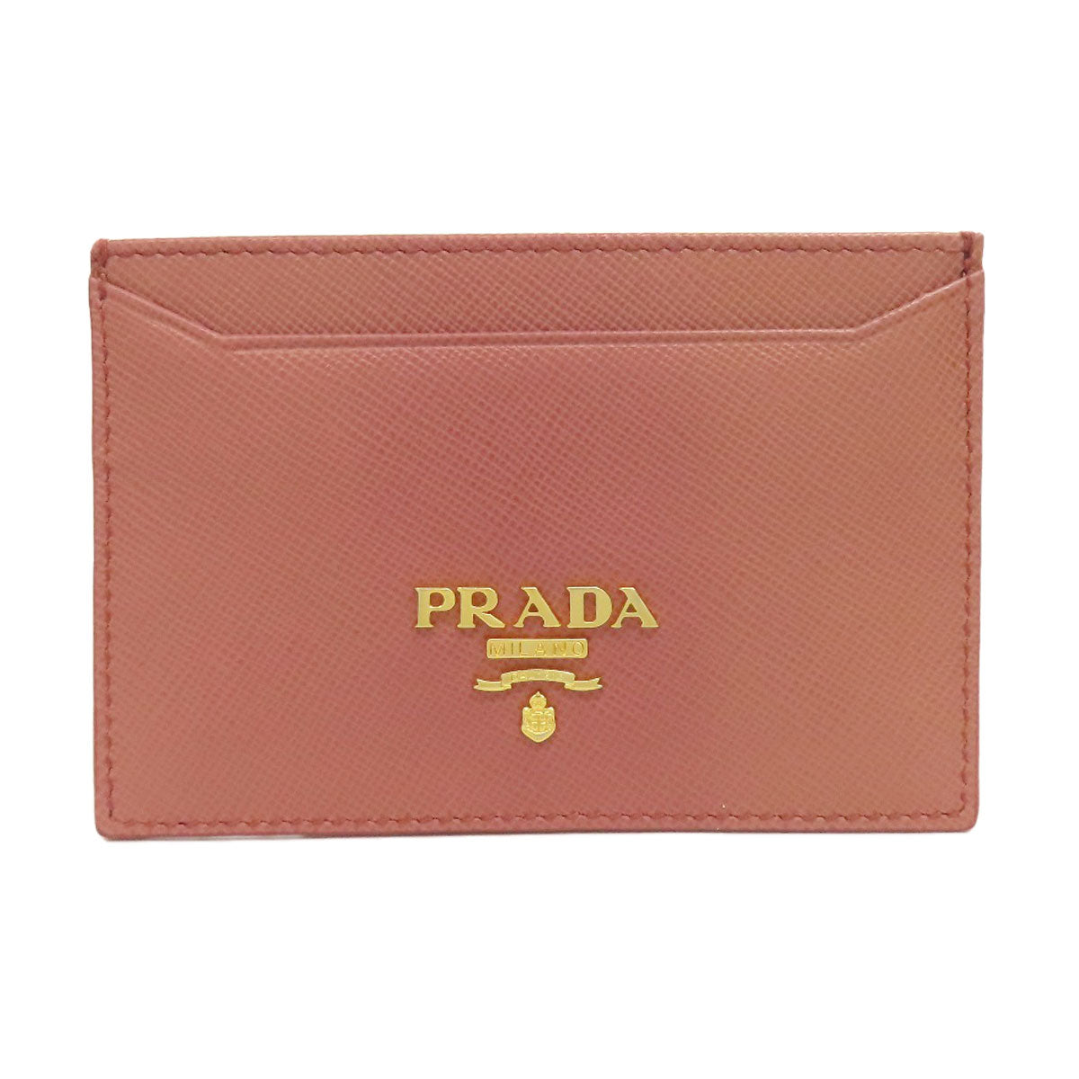 PRADA Card Case Safiano pink logo Women