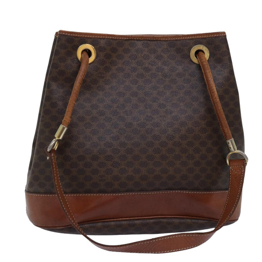 Luxury CELINE Macadam Canvas Shoulder Bag PVC Brown 75369