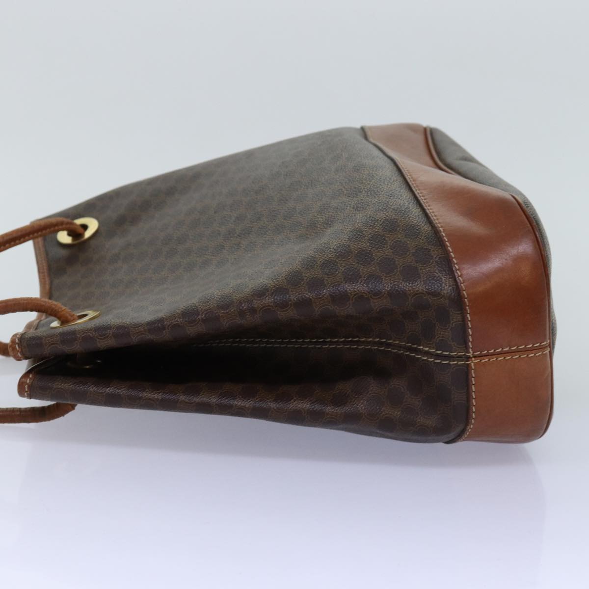 Luxury CELINE Macadam Canvas Shoulder Bag PVC Brown 75369