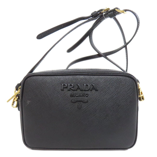 PRADA Shoulder Bag Safiano black logo