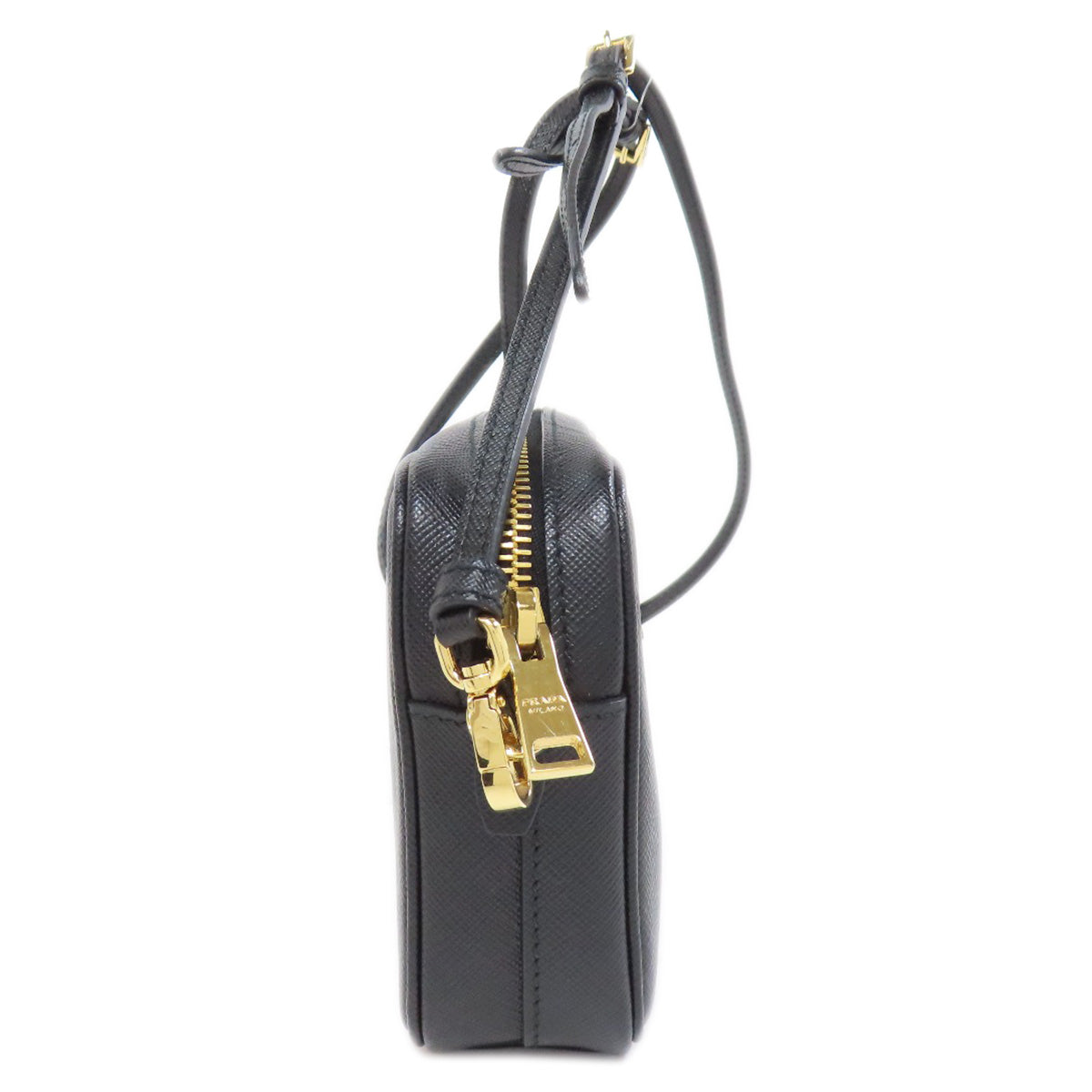 PRADA Shoulder Bag Safiano black logo