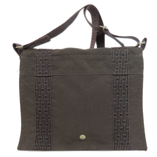 HERMES Shoulder Bag canvas gray Her Line Bathas PM