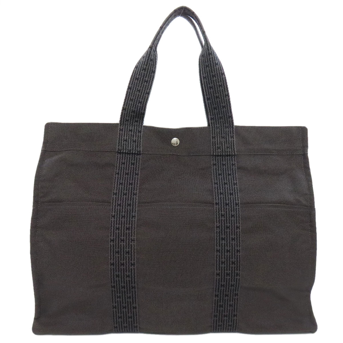 HERMES Tote Bag canvas gray Her LineGM