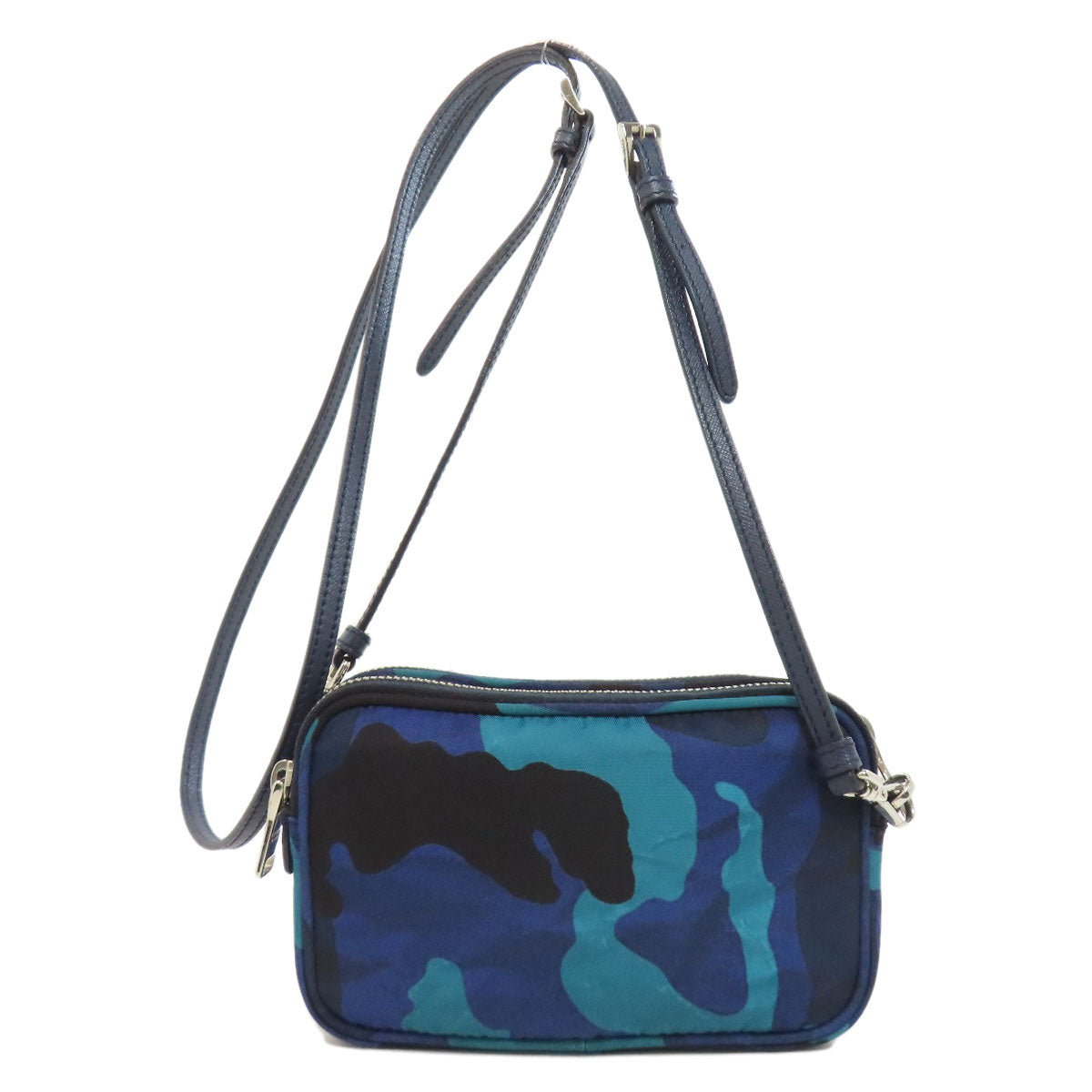 PRADA Shoulder Bag Nylon blue Camouflage Pattern Mini Shoulder Women