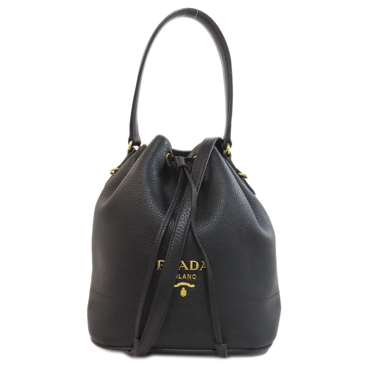 PRADA Shoulder Bag leather black Vitterodino