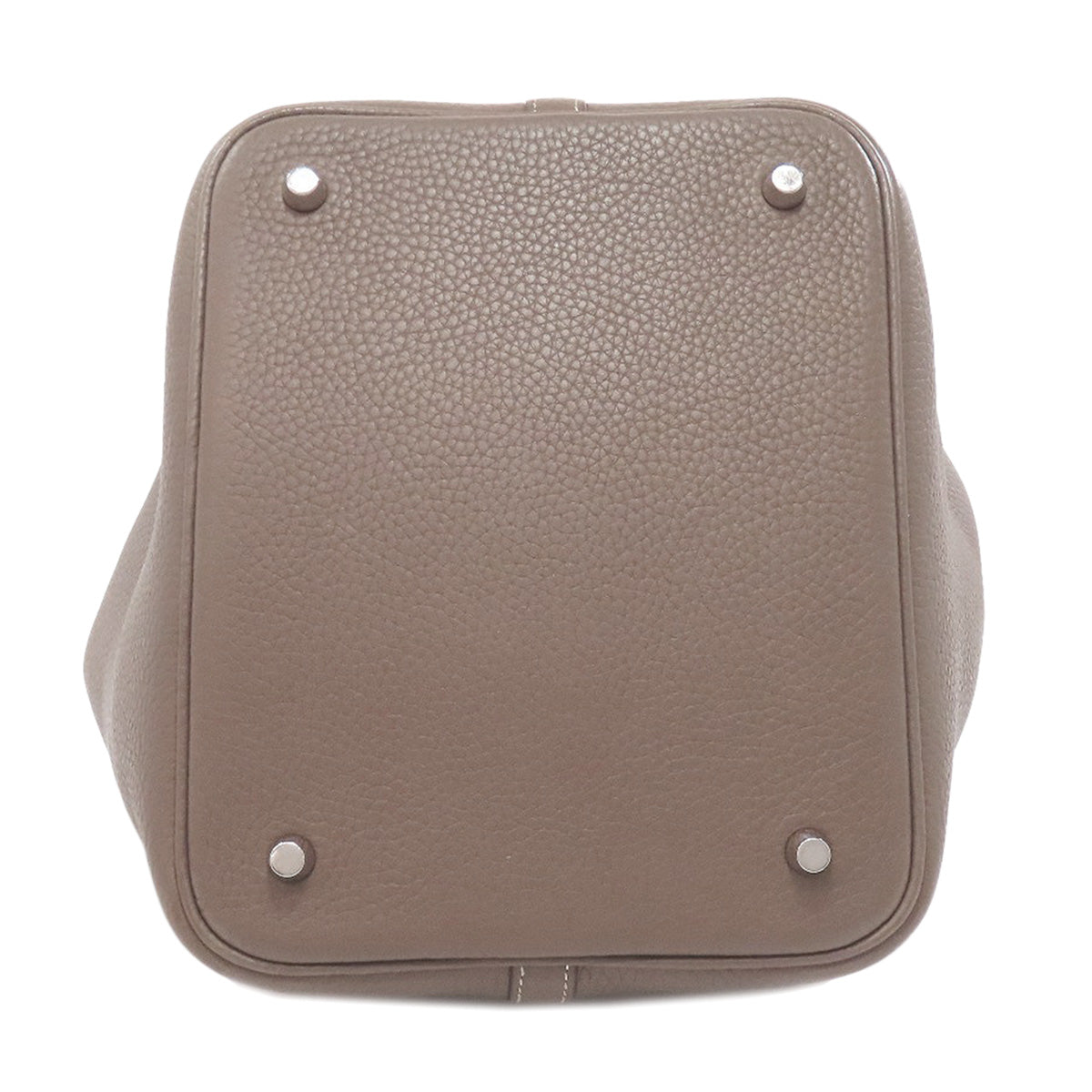 HERMES Handbag Taurillon Clemence Brown Picotin Lock MM Etoupe SilverMetal