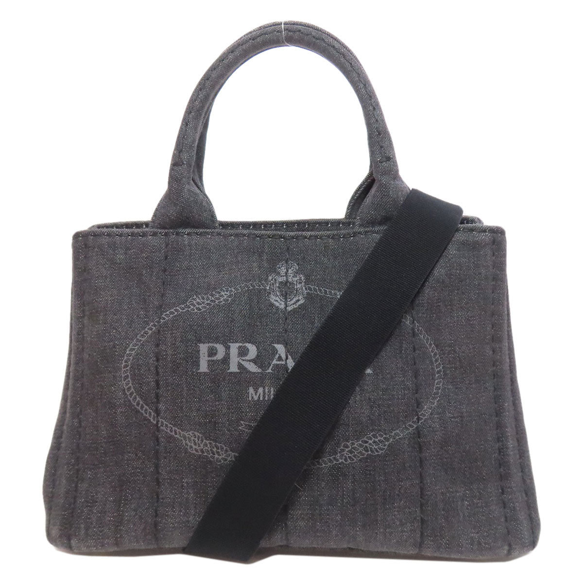PRADA Handbag denim black Canapa