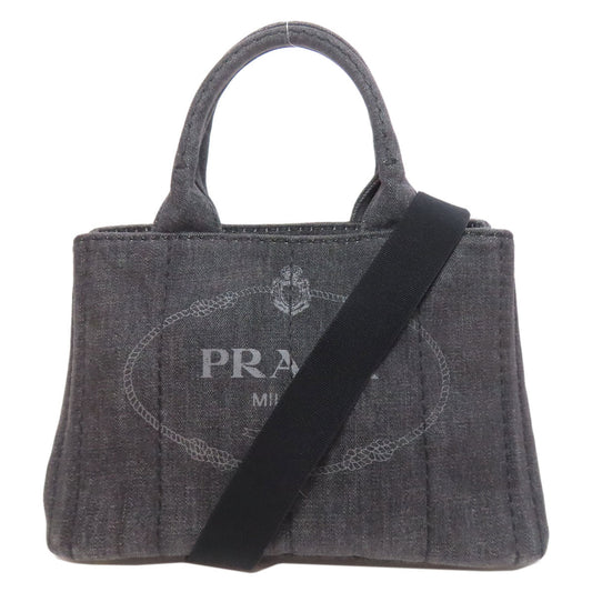 PRADA Handbag denim black Canapa