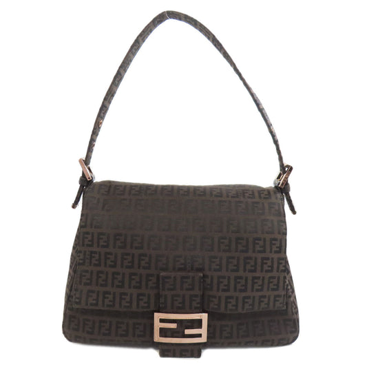 FENDI Handbag canvas Brown Zucca Pattern