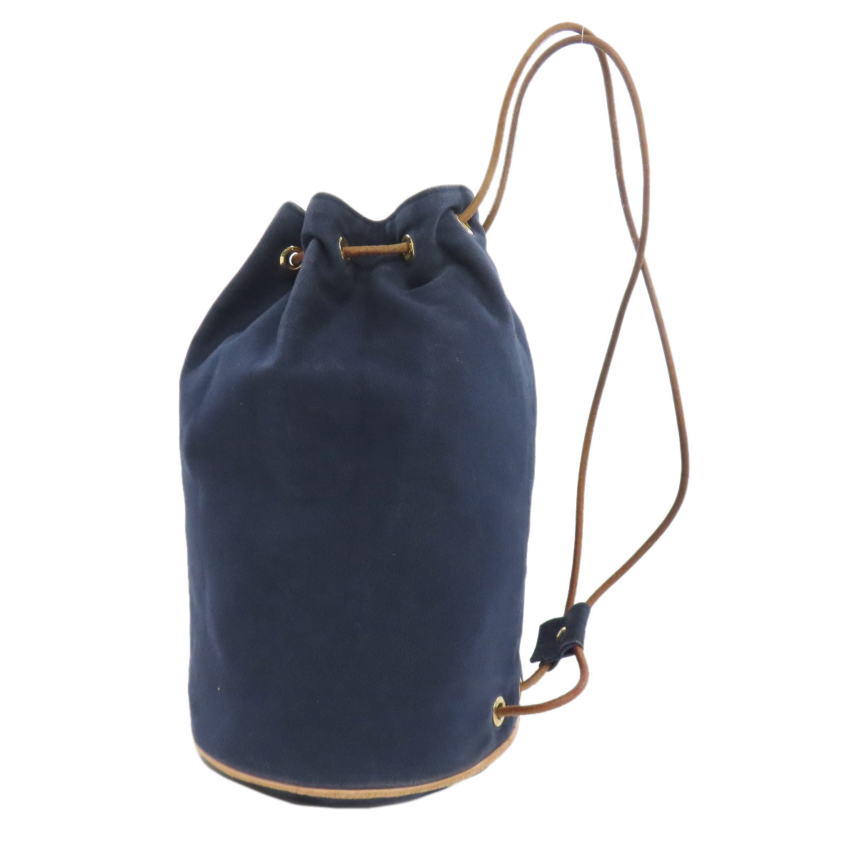 HERMES Shoulder Bag cotton Navy POSITION MIMILL