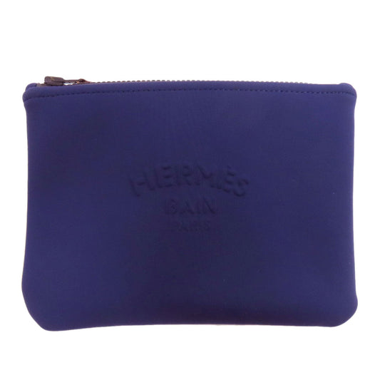 HERMES Accessory pouch Nylon, Polyurethane Navy Neovan MM Women
