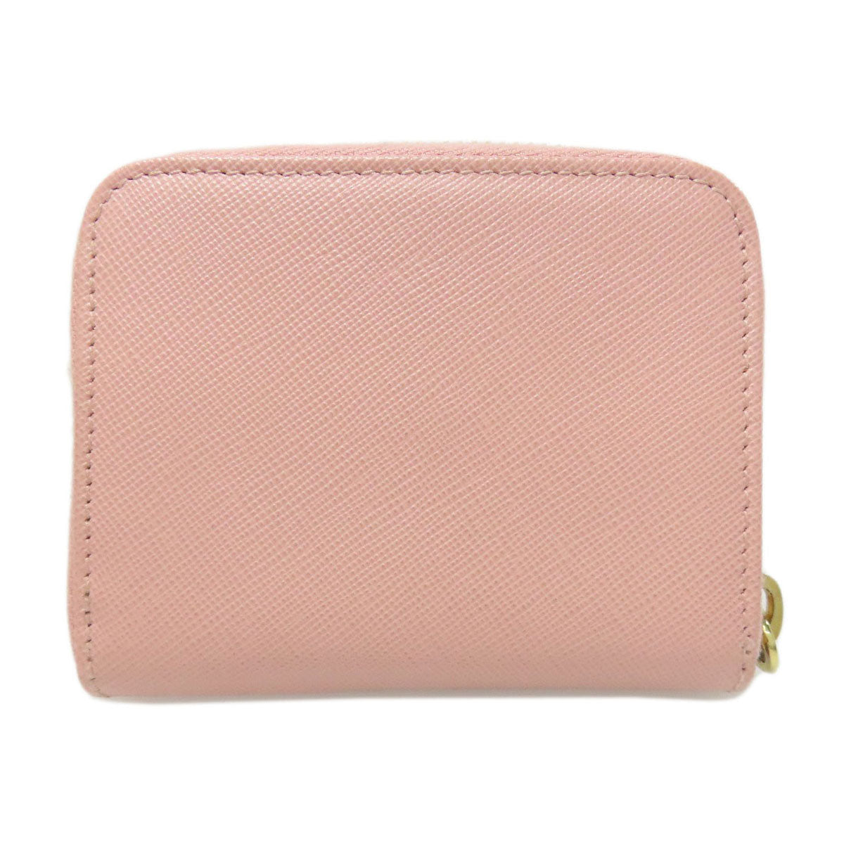 PRADA Coin case leather pink Saffiano logoMetal Women